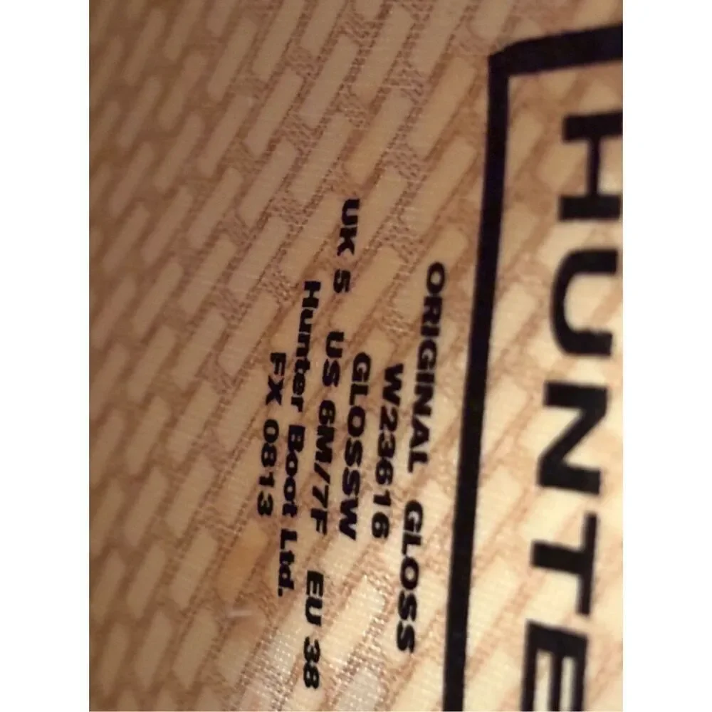 Hunter Original Tall‎ Rain Boots - Gloss Black 17” Tall Size Female 7/male 6